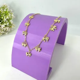 CHOKER CADEADO CHAPINHAS LAÇOS CO1446