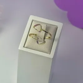 ANEL 2 CORAÇÕES 3D REGULÁVEL AO1627
