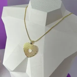 COLAR CORAÇÃO EM TEIA CO1575