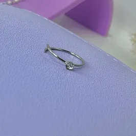 PIERCING FURO ARGOLA COM PONTO DE LUZ (NARIZ) AÇO PCP1543