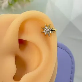 PIERCING FAKE ESTRELA CADENTE CRAVEJADO PFO1662