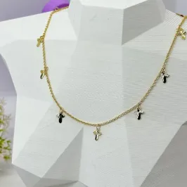 CHOKER CRUCIFIXOS BRILHANTES CO1782