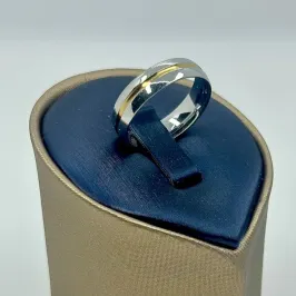 ALIANÇA ABAULADA DOIS BANHOS 9MM AÇO 316L AOS1906