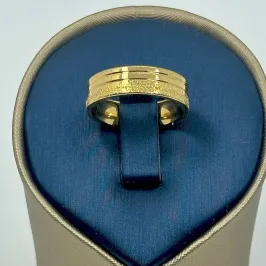 ALIANÇA QUADRADA 2 LINHAS BRILHANTES 6MM AÇO 316L AOS1905