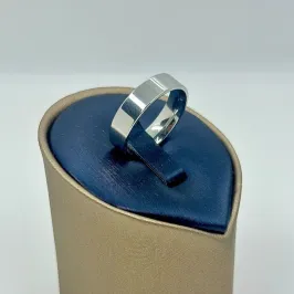 ALIANÇA QUADRADA LISA 6MM AÇO 316L AS1898