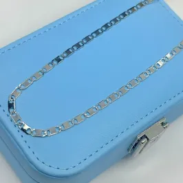 COLAR ELOS CHAPADOS 4MM 70CM AÇO 316L CS1842