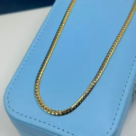 COLAR TRANÇADO (3MM) 70CM AÇO 316L CSO1861