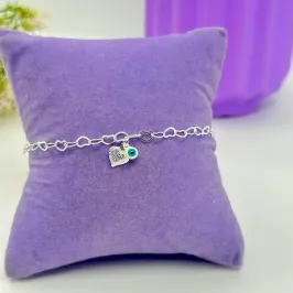 TORNOZELEIRA CORRENTE CORAÇÃO OLHO GREGO TP1797