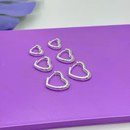 TRIO ARGOLAS CLICK CORAÇÃO CRAVEJADO BP1820