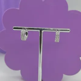 ARGOLA CLICK 2 FILEIRAS ZIRCONIAS QUADRADAS BP1913