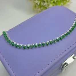 CHOKER BOLINHAS RESINA VERDE BRILHOS CP2009