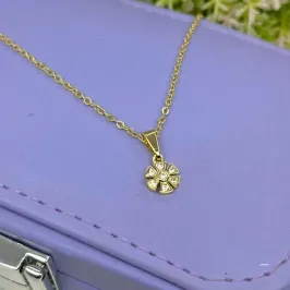 COLAR FLOR ORIGAMI CRAVEJADA CO2004