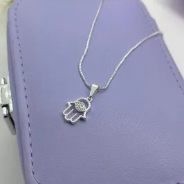 COLAR MÃO DE FÁTIMA VAZADA CRAVEJADA CP1998