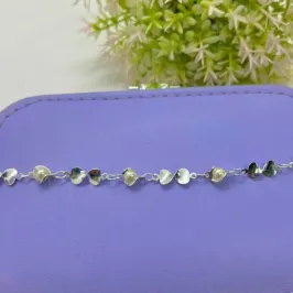 PULSEIRA PLAQUINHAS ONDULADAS E PÉROLAS PP1960