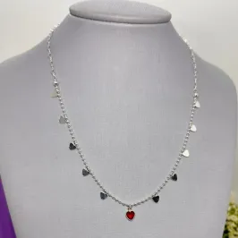 CHOCKER BOLINHAS E CORAÇÃO VERMELHO CP2050