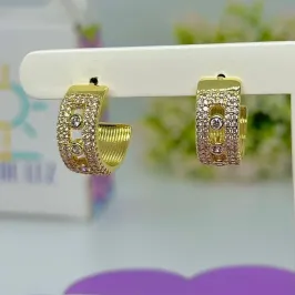 ARGOLA LUXO ABERTA CRAVEJADA BO2156