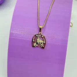 COLAR PING. CAVALO E FERRADURA CRAVEJADA CO2060