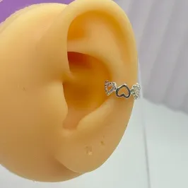 PIERCING FAKE CORAÇÕES 2 GRAVEJADOS PFP1951