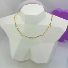 CHOKER CORAÇÕES ENROLADINHOS CO2066