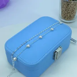 PULSEIRA DUPLA CORAÇÕES PÉROLAS PP2596