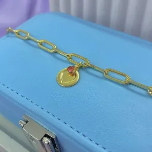 PULSEIRA CORRENTE CARTIER + PING CORAÇÃO PO1084
