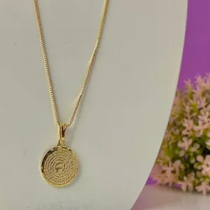 COLAR MEDALHA PAI NOSSO OURO CO407