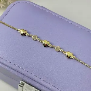 PULSEIRA ELO PORTUGUÊS CORAÇÕES E ZIRC. PO1600