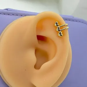 PIERCING FAKE TRIO CORAÇÕES PFO1664