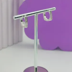 ARGOLA CLICK QUADRADA TRÊS ZIRCÔNIAS RETAS BP2435