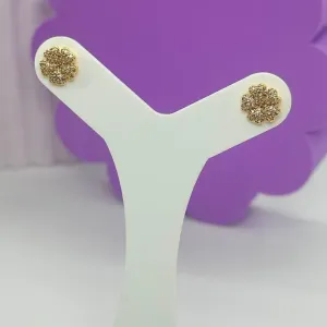 BRINCO FLOR CORAÇÕES CRAVEJADOS BO2245