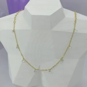 CHOKER MINI CRISTAIS PENDURADOS CORRENTE CORAÇÃO CO2068