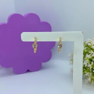BRINCO ARGOLA FRISADA COM PONTO DE LUZ CORAÇÃO BO2525