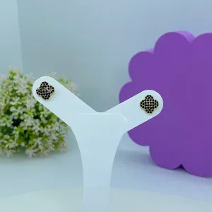 BRINCO INSPIRAÇÃO VAN CLEEF MINI ZIRCÔNIAS PRETAS BO2524