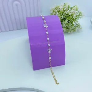 PULSEIRA BORBOLETAS CRISTAIS E PÉROLAS PO2603