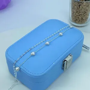 PULSEIRA DUPLA CORAÇÕES PÉROLAS PP2596