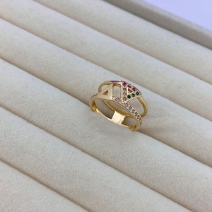 ANEL TRIÂNGULO DUPLO CRAVEJADO COLOR AO600