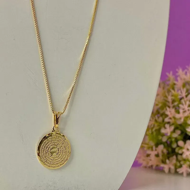 COLAR MEDALHA PAI NOSSO OURO CO407