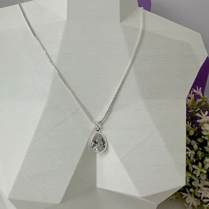 COLAR GOTA ZIRCÔNIA ENVOLVIDA 40CM CP1360