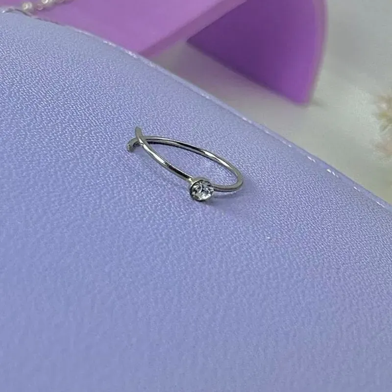 PIERCING FURO ARGOLA COM PONTO DE LUZ (NARIZ) AÇO PCP1543