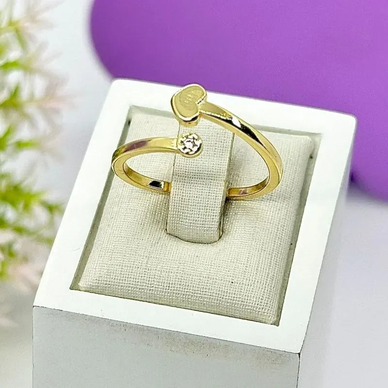 ANEL DUAS PONTAS CORAÇÃO E LUZ AJUSTÁVEL AO1769