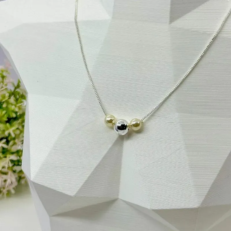 COLAR ESFERAS E PÉROLA CP1775