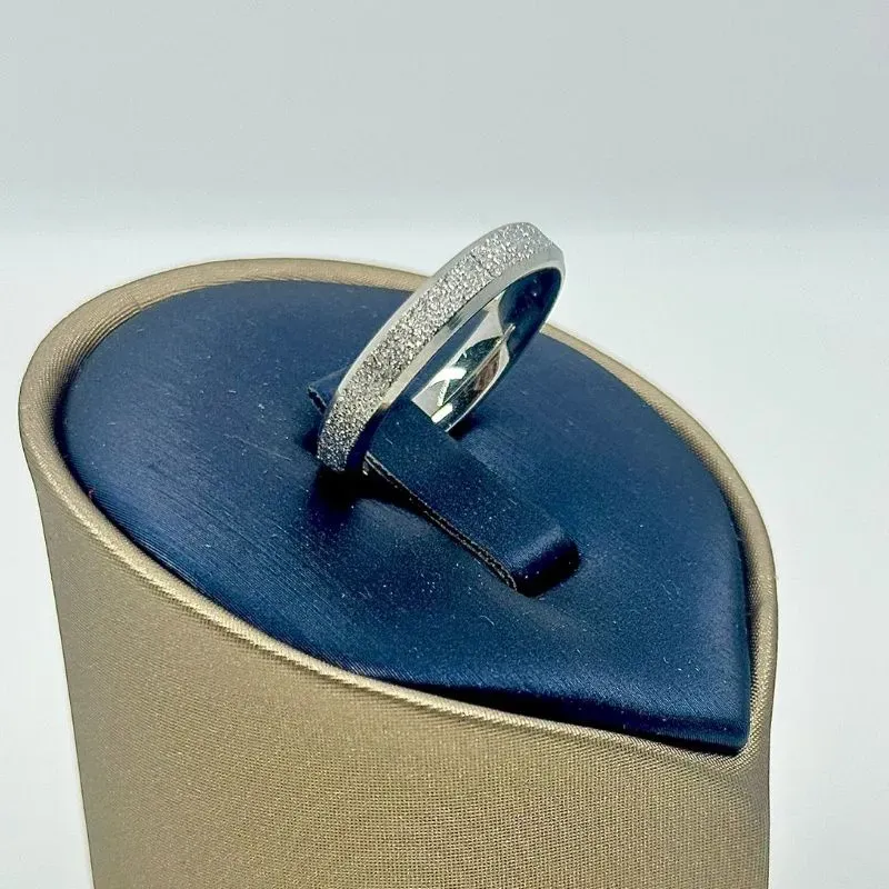 ALIANÇA QUADRADA BRILHANTES 4MM AÇO 316L AS1900