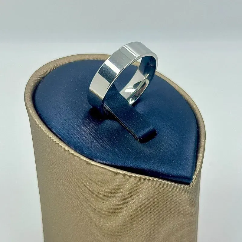 ALIANÇA QUADRADA LISA 6MM AÇO 316L AS1898