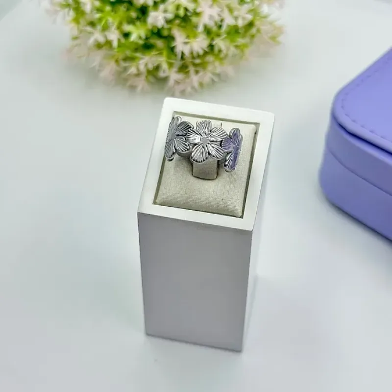 ANEL FLORES AJUSTÁVEL AÇO 316L AS1817