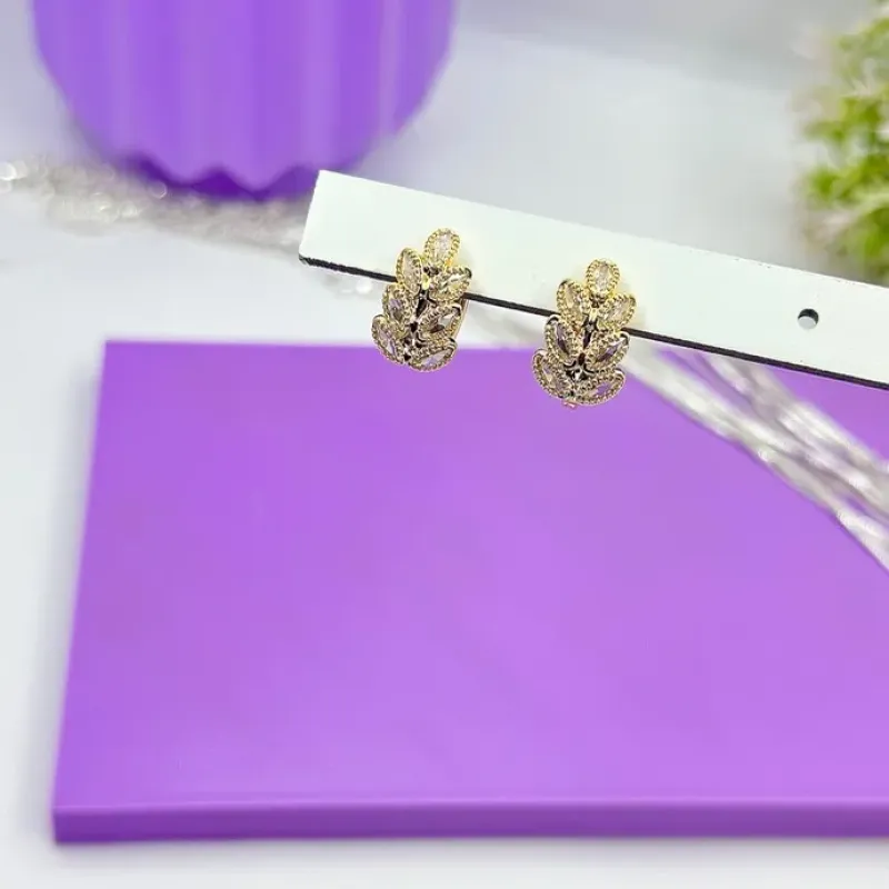 ARGOLA CLICK FOLHAS ZIRCÔNIAS BO1832