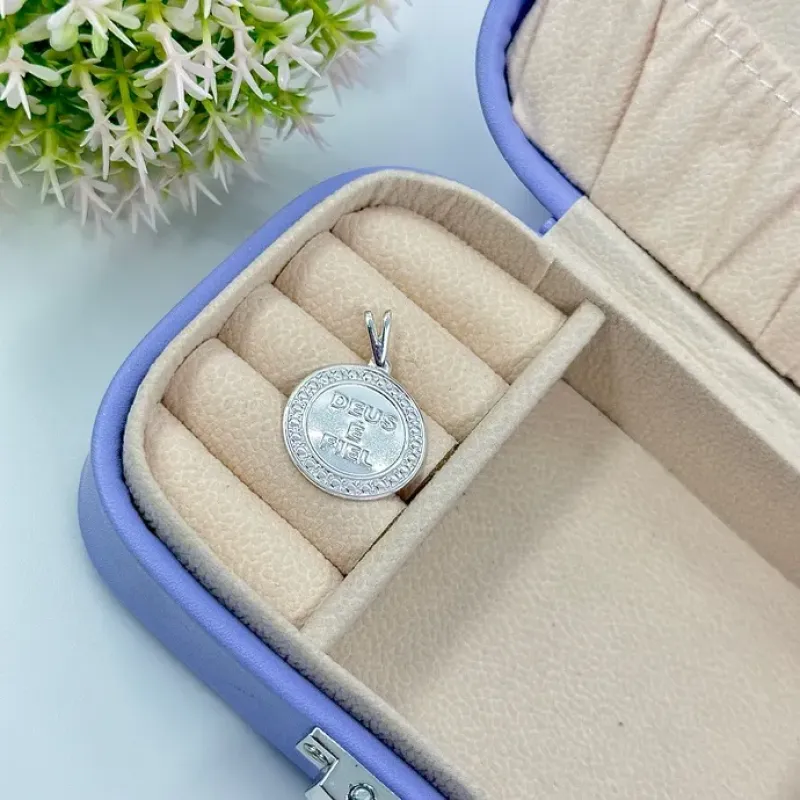 PINGENTE DEUS É FIEL PLAQ. REDONDA PGP1800