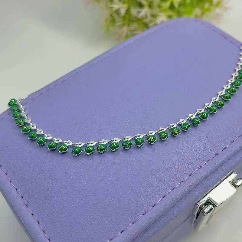 CHOKER BOLINHAS RESINA VERDE BRILHOS CP2009