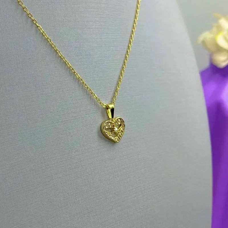 COLAR CORAÇÃO CRAVEJADO ESPIRITO SANTO VAZADO CO2003