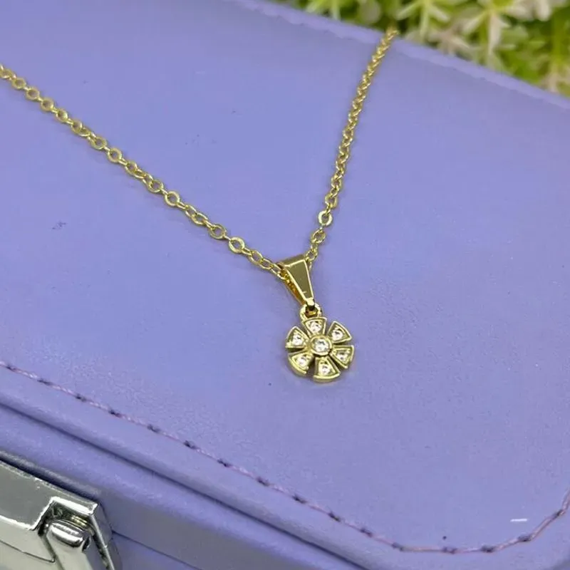 COLAR FLOR ORIGAMI CRAVEJADA CO2004