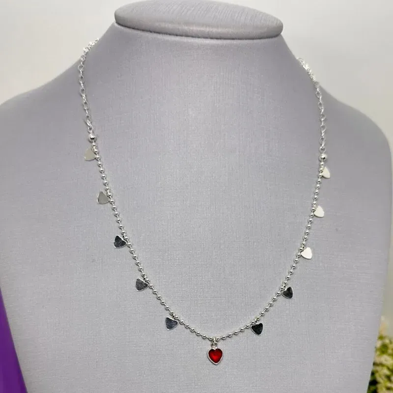 CHOCKER BOLINHAS E CORAÇÃO VERMELHO CP2050